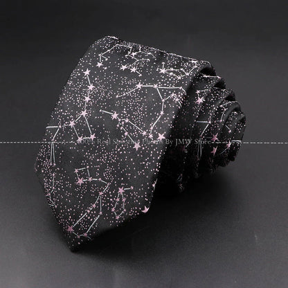 Men’s Wedding Floral Necktie - Wave Fireworks Meteor Flower Design Tie for Groom, Business & Formal Accessories Gift