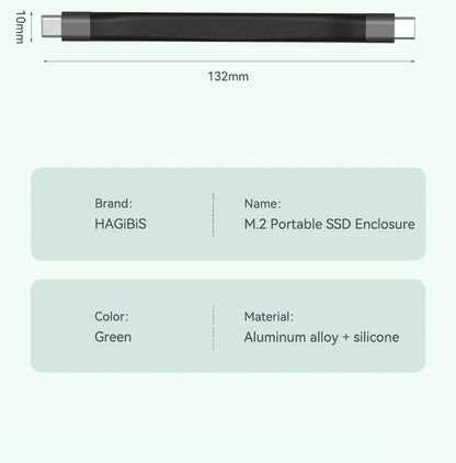 Hagibis 2230 M.2 NVMe SSD Enclosure – USB 3.2 Gen 2 10Gbps External Case for Laptop, iPhone 16 Pro, iPad