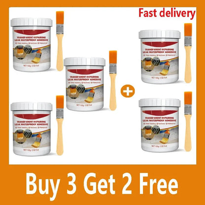 Invisible Waterproof Sealant Coating – Strong Transparent Anti-Leak Repair Glue with Brush Applicator (100–1000g)