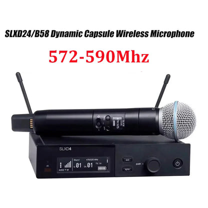 SLXD Wireless Microphone System – 500/600/800MHz 4-Pin Headset with KSM8/Beta58, Professional Audio for Stage & Karaoke