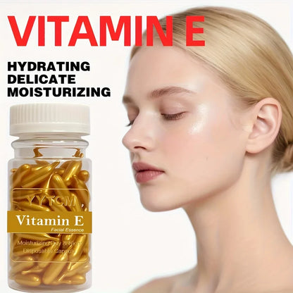 Vitamin E Serum Capsules - Hydrating Single-Use Facial Essence 90 Capsules per Bottle
