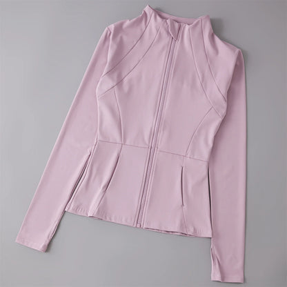 Women’s Sports Windbreaker Jacket — Long Sleeve Workout Top, Running Sweatshirt, Yoga Activewear