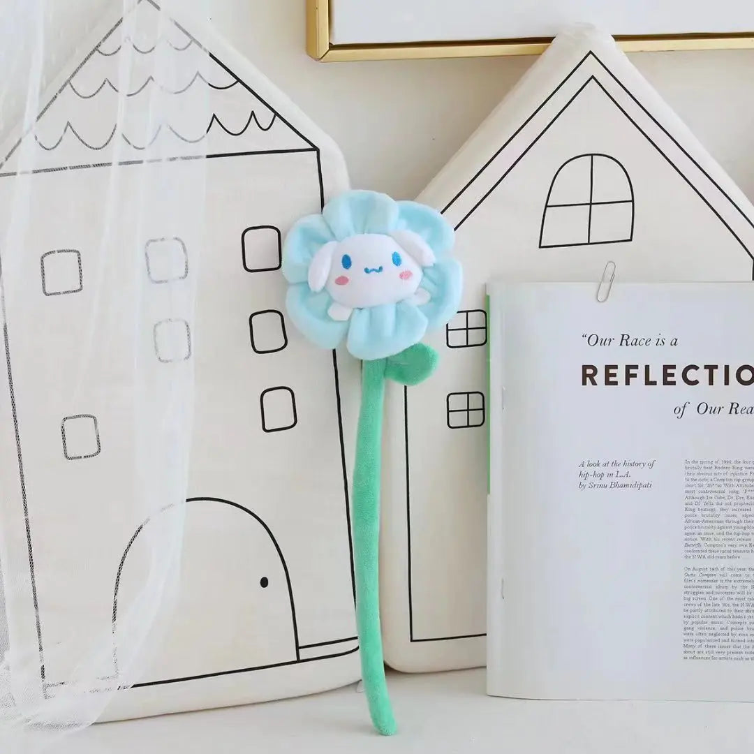 Sanrio Cartoon Plush Toys — Changeable Flower My Melody, Kuromi, Cinnamoroll, KT Cat & Purin Dog, Cute Anime Stuffed Doll