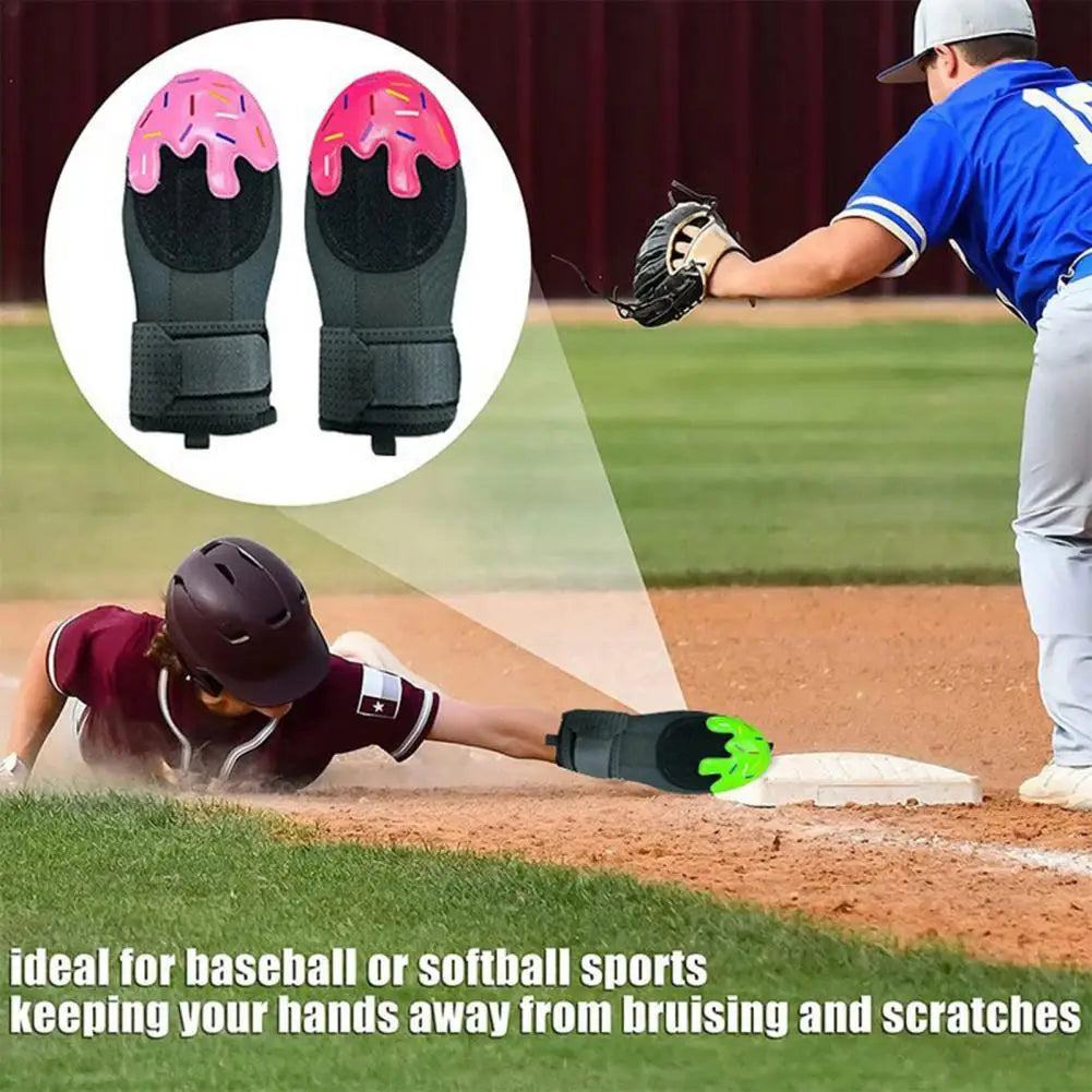 Baseball Sliding Mitt with Adjustable Wrist Compression Strap – Universal Left/Right Hand Glove for Youth & Adults