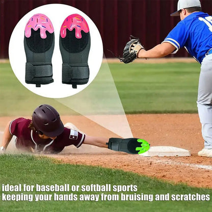 Baseball Sliding Mitt with Adjustable Wrist Compression Strap – Universal Left/Right Hand Glove for Youth & Adults