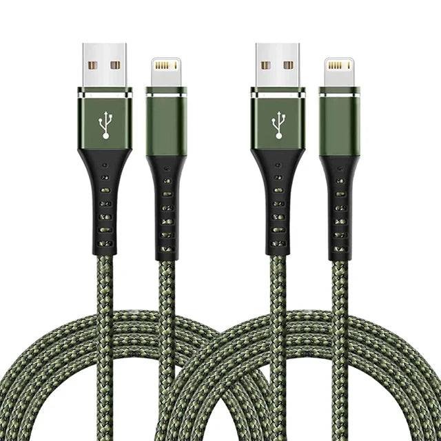 Original Lightning Cable USB – Fast Charging Wire for iPhone 14-6S Plus, X, XR, XS, 13, 12, 11 Pro Max, SE, Nylon Braided Charger Cord