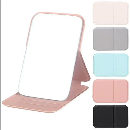 Mini Folding Makeup Mirror – Portable Pocket Mirror with Handle, Single-Sided for Women