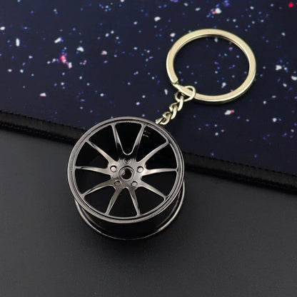 Creative Metal Car Keychain — Zinc Alloy Turbo, Gearbox & Brake Disc Pendant for Men’s Birthday or Dad Gift