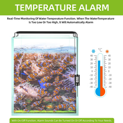 Full Spectrum Aquarium LED Light – 24/7 Lamp with Thermometer & Memory Function for Aquatic Plants