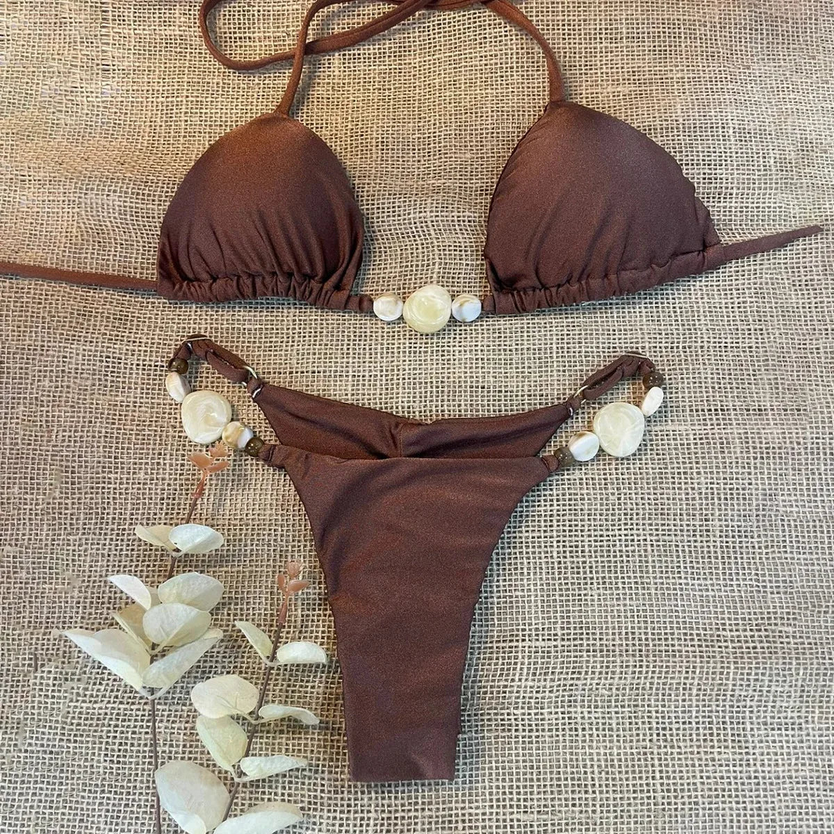 2025 Women’s Sexy Solid Color Bikini – Split Design Swimsuit