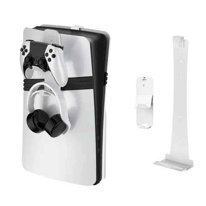 Steel Wall Mount Bracket for PS5 Slim – Stable Metal Wall Stand with Controller & Headphone Holder P5227