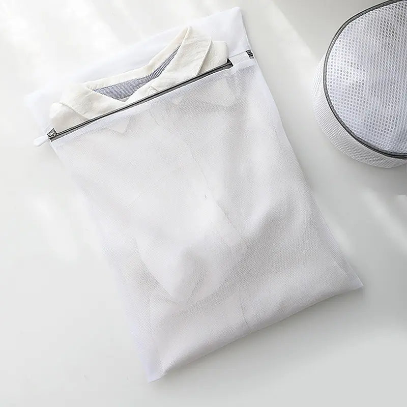 2 Pack White 40x50cm Honeycomb Mesh Laundry Bags for Delicates – Durable & Reusable Wash Bags