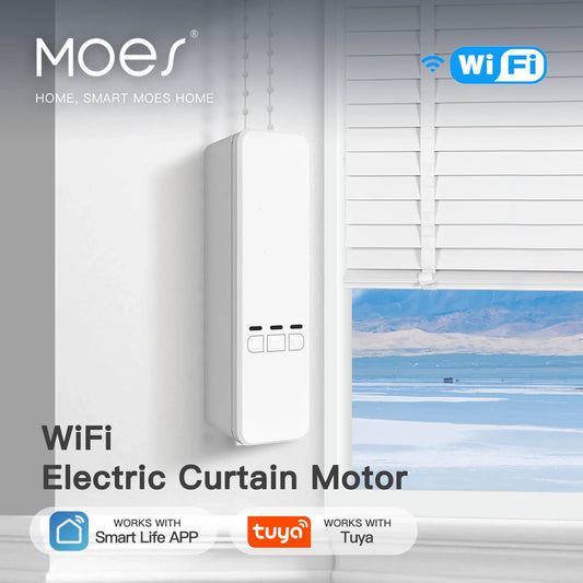 MOES Tuya WiFi Smart Motor for Roller Blinds - Electric Chain Drive with RF Remote and Smart Life App Compatibility - Works with Alexa/Google