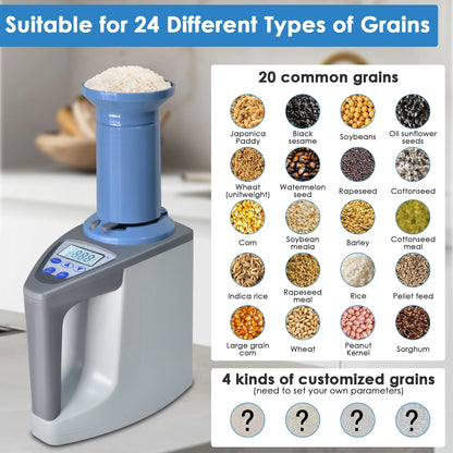 Grain Moisture Meter – LCD Moisture Tester for 20+ Grains with Weight, Density & Temperature Measurement
