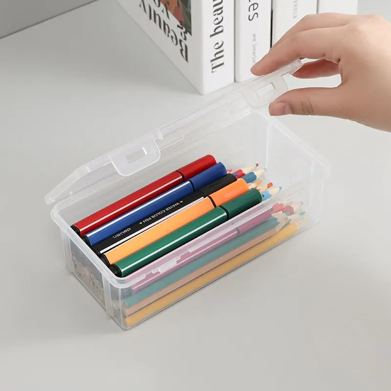 Transparent Sketch Pencil Case: Large Capacity Storage for Art Students - Plastic Toolbox