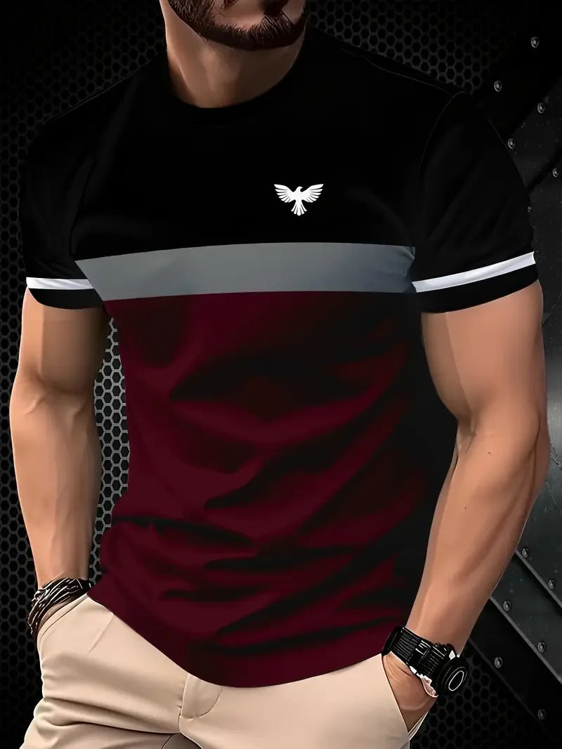 Men’s 3D Printed Sports T-Shirt - Breathable Round Neck Polyester Casual Summer Tee Top
