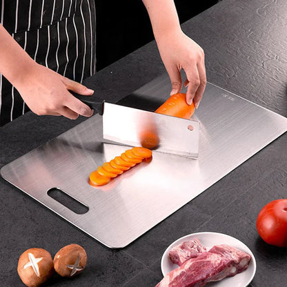 316 Stainless Steel Chopping Board – Thickened Double-Sided Cutting Board for Kitchen, Household Use, and Kneading Dough