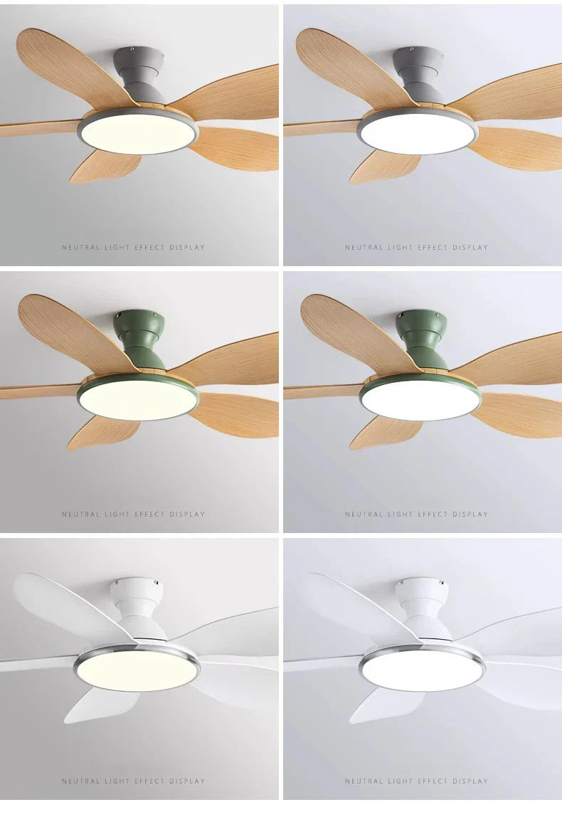 52-inch Modern LED Ceiling Fan — 60W Low Floor DC Motor, 35W Light, Remote Control, 110-220V