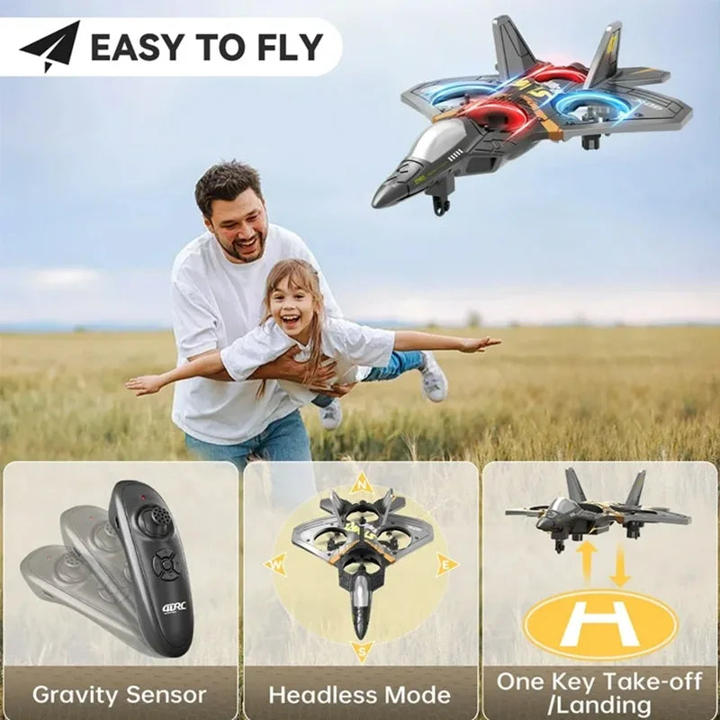 4DRC V17 RC Foam Glider Drone – Remote Control Aircraft Fighter Plane Toy for Kids, Beginners & Adults Hobby Flying Airplane