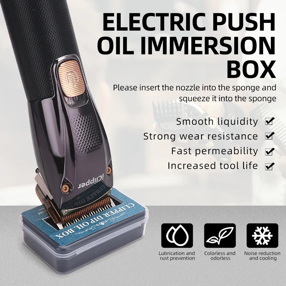 Lubricating Clipper Oil Box – Hair Blade Rust Prevention & Repair, Electric Push Barber Oil Storage Box