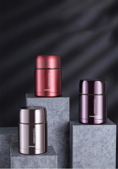 600/800/1000ml Stainless Steel Food Thermos — 316 Vacuum Insulated Lunch Jar with Spoon & Carry Bag for Kids