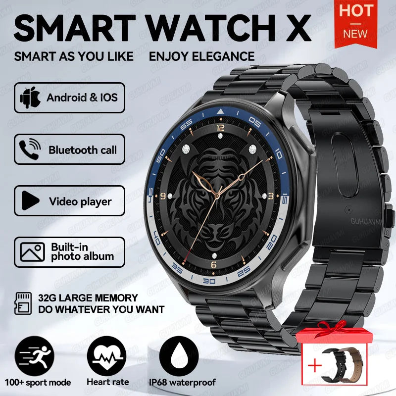 2024 OPPO Watch X Smartwatch — 4G, AMOLED Display, Music & Video, Bluetooth Call, IP68 Waterproof, Compatible with TWS Earphones