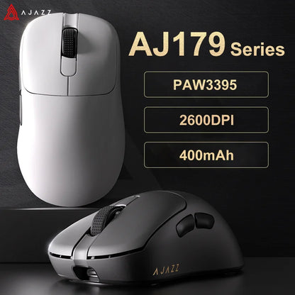 AJAZZ AJ179 PRO PAW3395 Gaming Mouse — Lightweight Wired & Wireless with Magnetic Charging Base, Ergonomic Macro Mouse for PC & Laptop