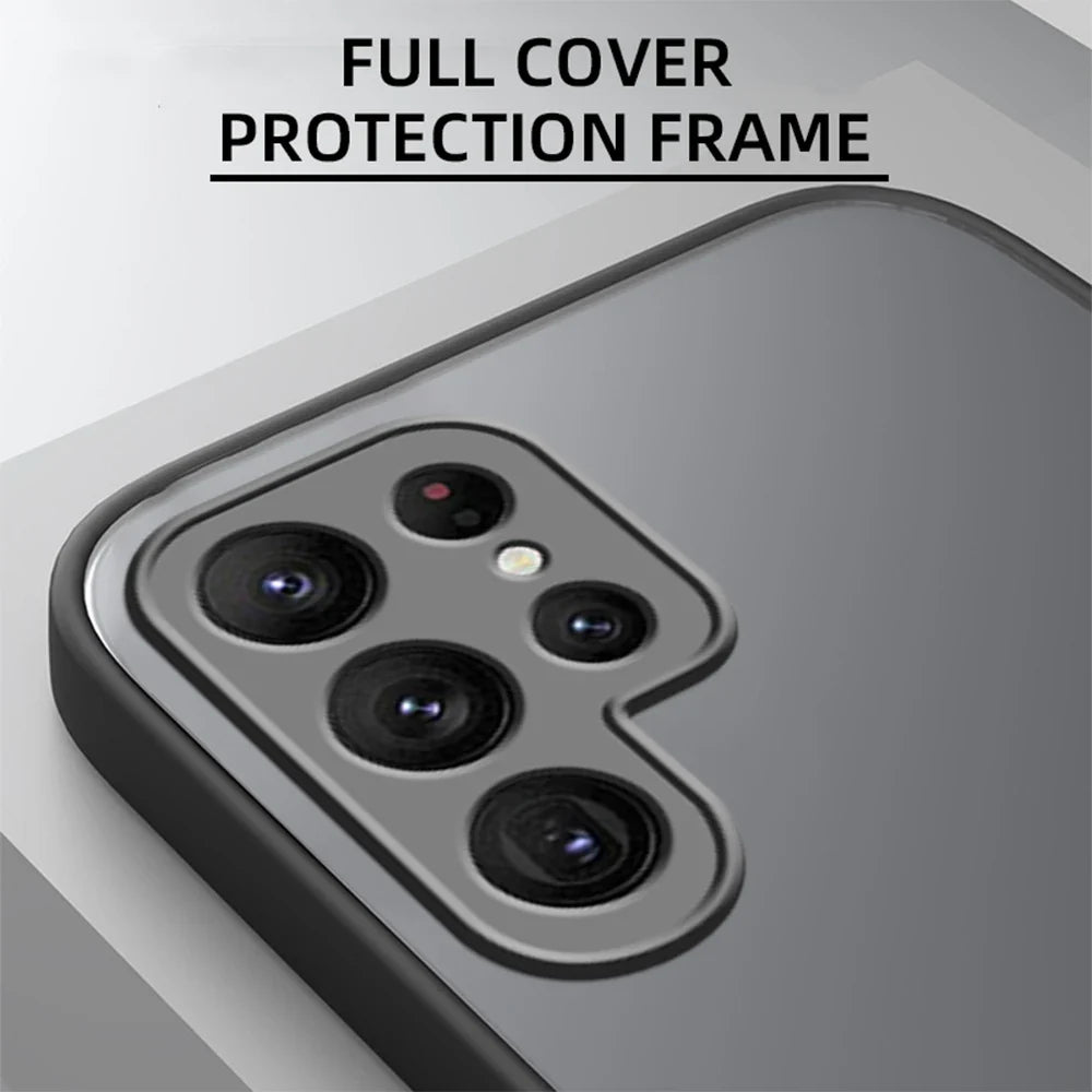 Armor Matte Shockproof Phone Case - Hard Bumper Protective Cover for Samsung Galaxy S24 S23 S22 S21 Ultra Plus A54 A53 A52 A32 A14 A13 A12