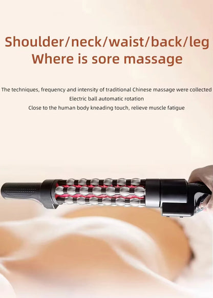 Red Light Heated Massage Device – 360 Rotating Muscle Relaxation Roller for Full Body & Anti-Cellulite Treatment