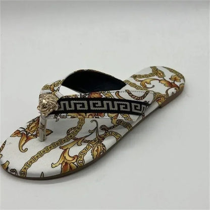 Sexy Women's Flip-Flops – Fashionable Printed Flat Slippers, Outdoor Sandals in Large Sizes