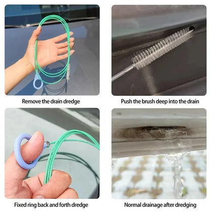 3m/5m Car Drain Cleaning Brush – Sunroof & Drain Hole Auto Pipe Cleaner Tool