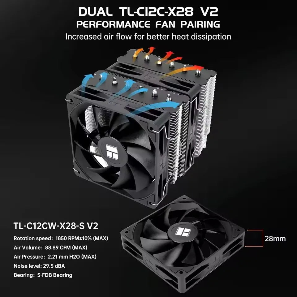 Thermalright Peerless Assassin 120 SE V2 CPU Air Cooler – Dual Tower Radiator with 120mm Fan, Supports Intel LGA1851/1700 & AMD AM5/AM4 High Performance Cooling