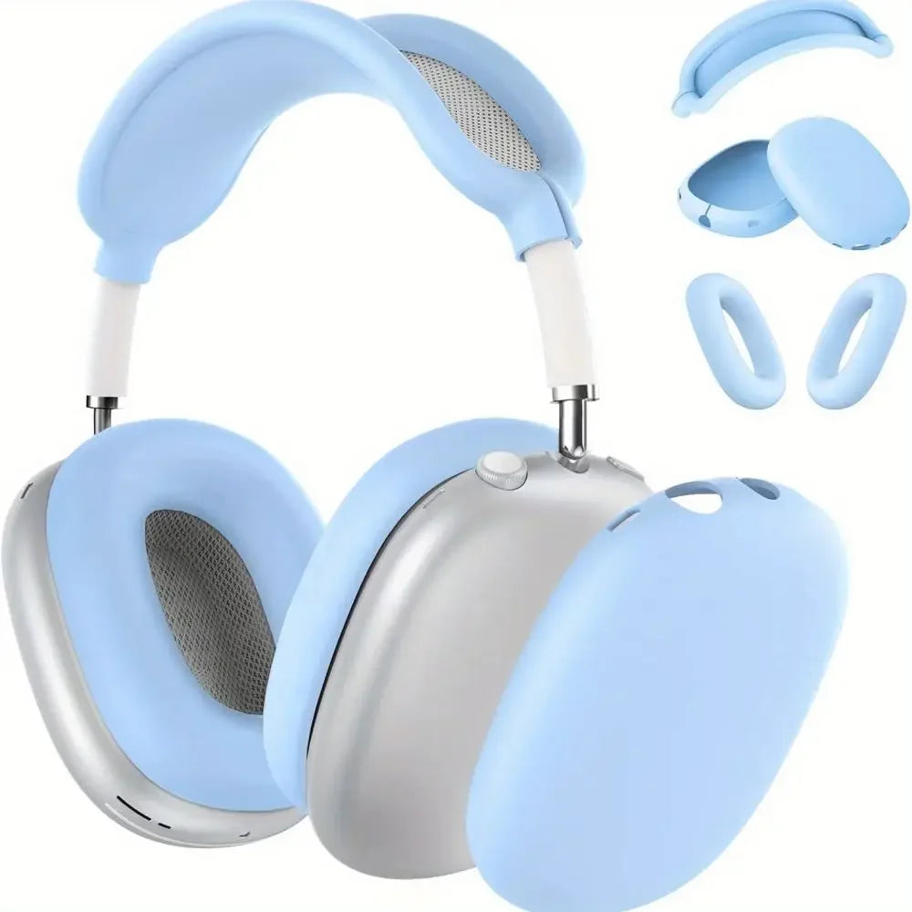 3-in-1 Soft Silicone Shockproof Case for AirPods Max – Anti-Scratch Headphones Skin Protector Cover