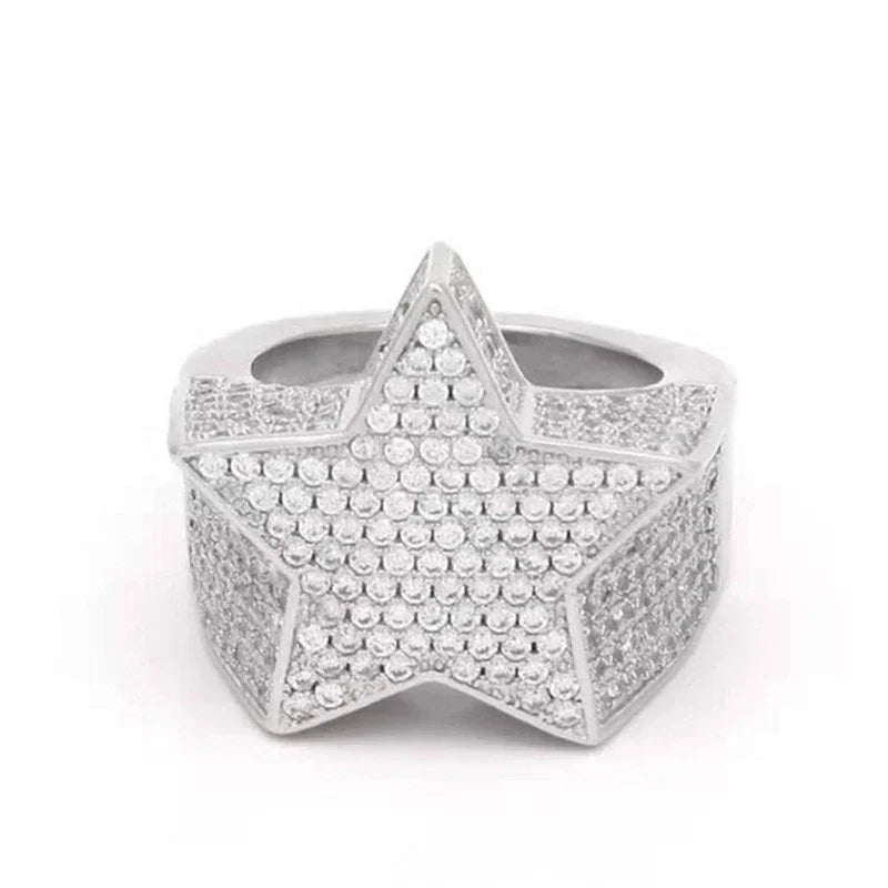 Hip Hop Style Men’s Rings - Copper Iced Out Bling Pave Cubic Zirconia Geometry Fashion Ring Jewelry Charm