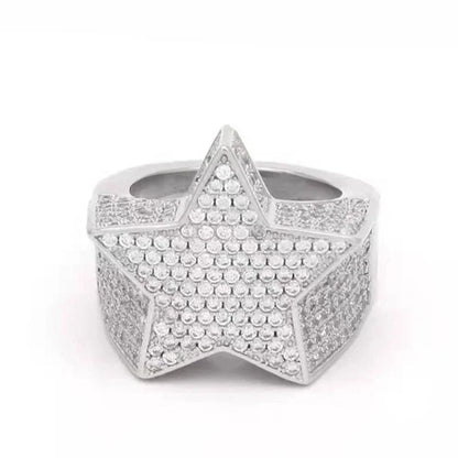 Hip Hop Style Men’s Rings - Copper Iced Out Bling Pave Cubic Zirconia Geometry Fashion Ring Jewelry Charm