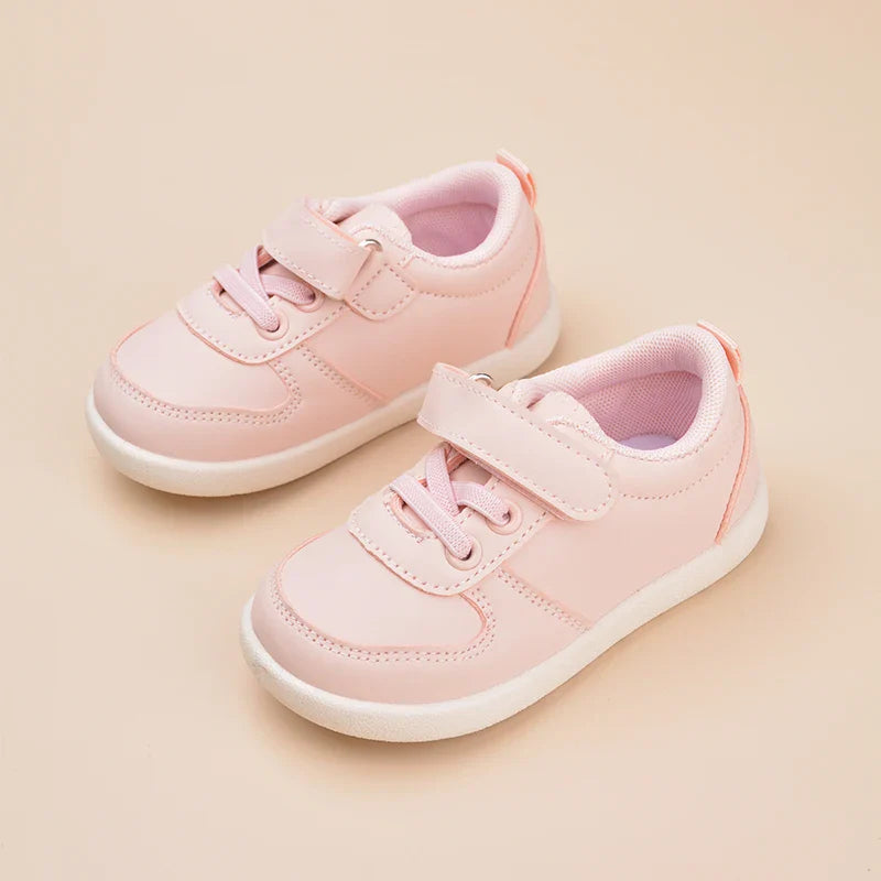 Girls Pink Low Top Sports Sneakers – Soft Casual Flat Shoes for Daily Outdoor Wear