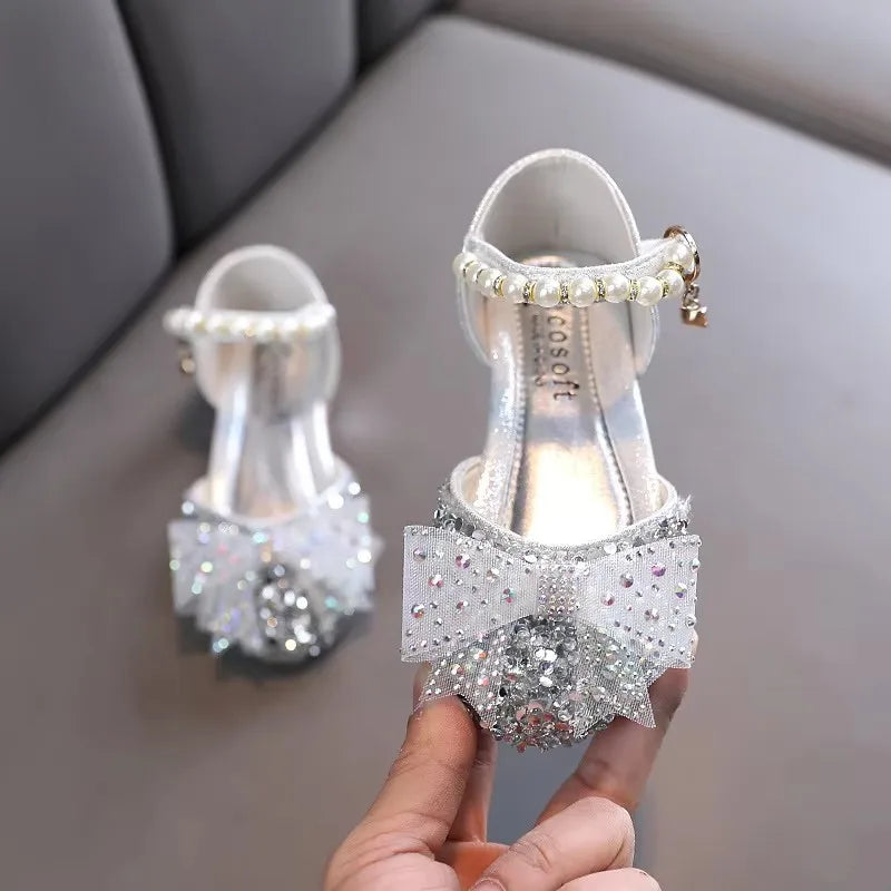 Summer Princess Girls Sandals - Sequin Rhinestone Bow Shoes for Baby Girls & Toddlers