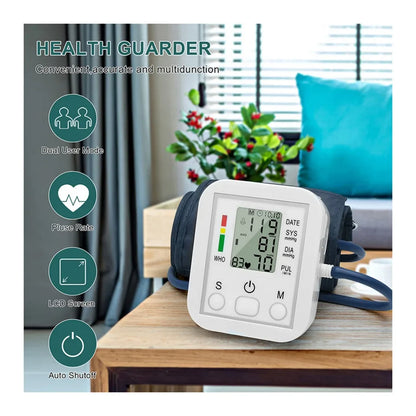 Automatic Tonometer Arm Blood Pressure Monitor – Digital BP Equipment with LED Display and Pressure Sensor Cuff