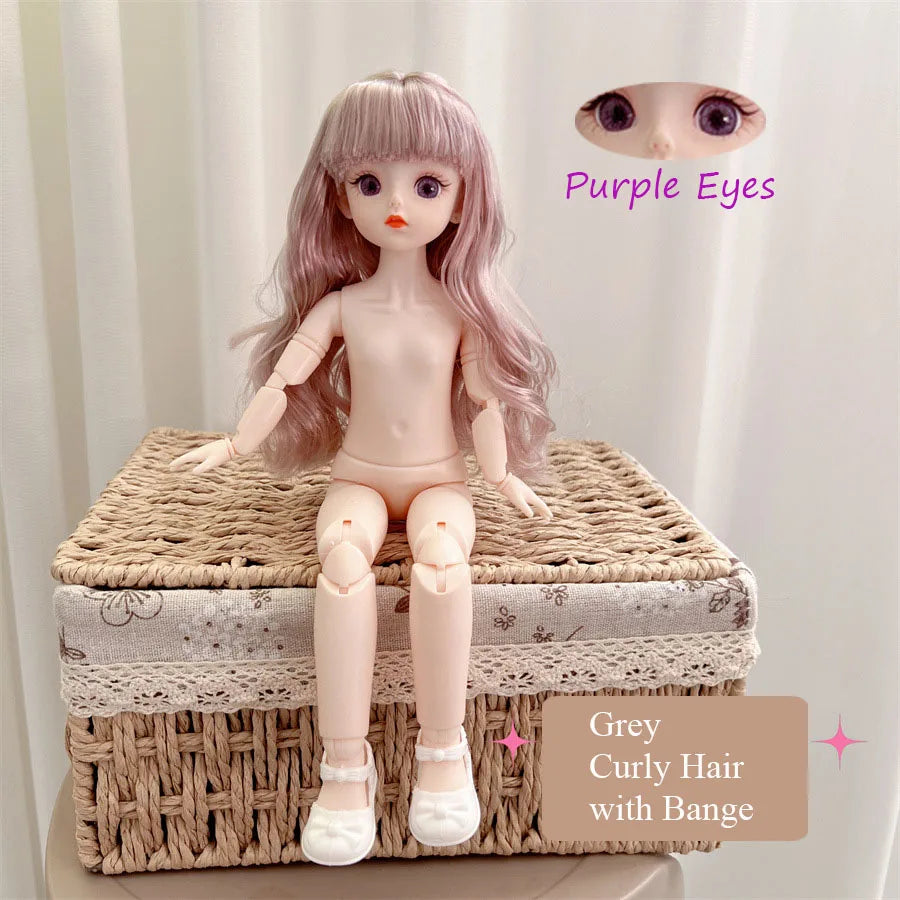 BJD 30cm Nude Doll – 1/6 Haploid Figure with Removable Joints & 3D Colorful Eyes, Birthday Gift for Girls