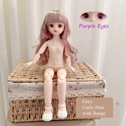 BJD 30cm Nude Doll – 1/6 Haploid Figure with Removable Joints & 3D Colorful Eyes, Birthday Gift for Girls