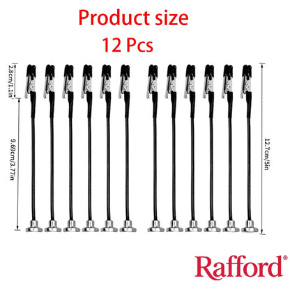Rafford 12Pcs Model Painting Clip Set - Bendable Alligator Clips with Rubber Tips and Magnetic Base for Hobby Airbrush