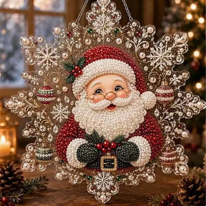 Santa Claus Pearl Diamond Painting Kit - DIY Christmas Hanging Craft & Wall Decor