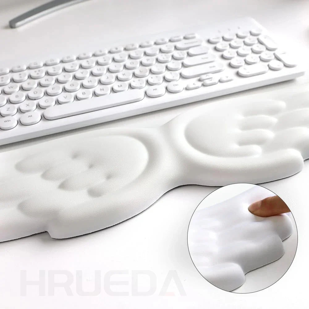 Keyboard & Mouse Wrist Rest Set – Angel Wing Memory Foam Ergonomic Non-Slip Support for Laptop & PC