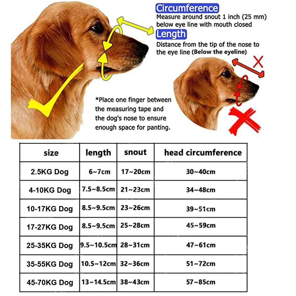 Adjustable Dog Muzzle with Reflective Strip – Anti-Biting Breathable Plastic Mouth Cover for Dogs