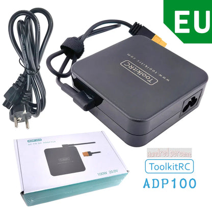 ToolKitRC ADP100 100W 20V Power Supply with XT60 Output Adapter — Compatible with M6D M6 M7 M6DAC ISDT Q8 Q6 GT Power Hota HTRC SkyRC Chargers