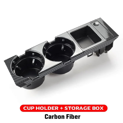 Double Hole Front Center Console Storage Box – Coin & Cup Holder for BMW E46 1999-2006 (51168217953)