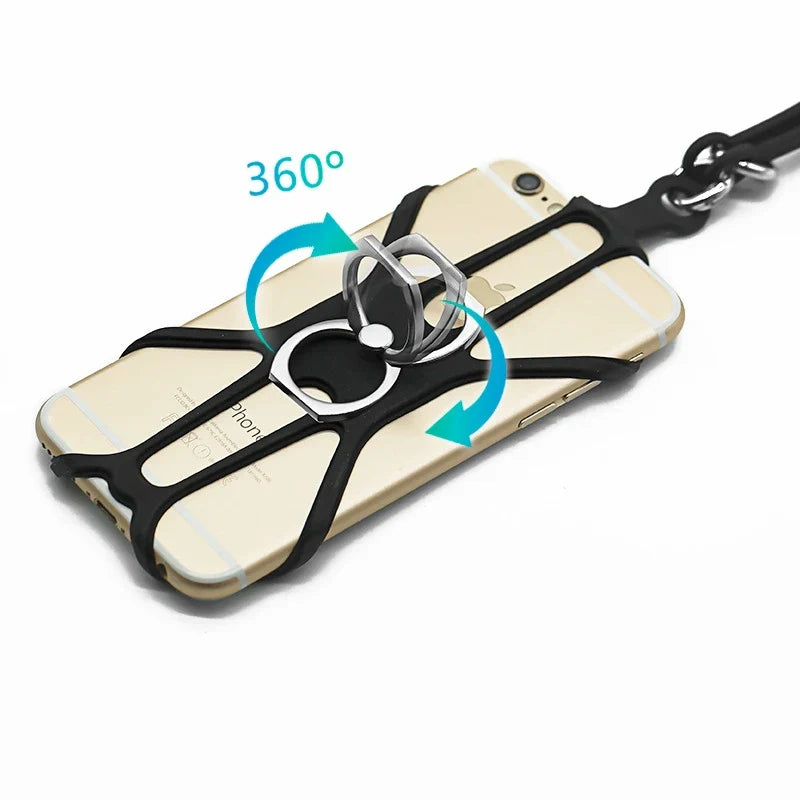 Universal Silicone Phone Lanyard — Sports Strap, Ring Holder, Neck Sling Rope & Mobile Phone Chain