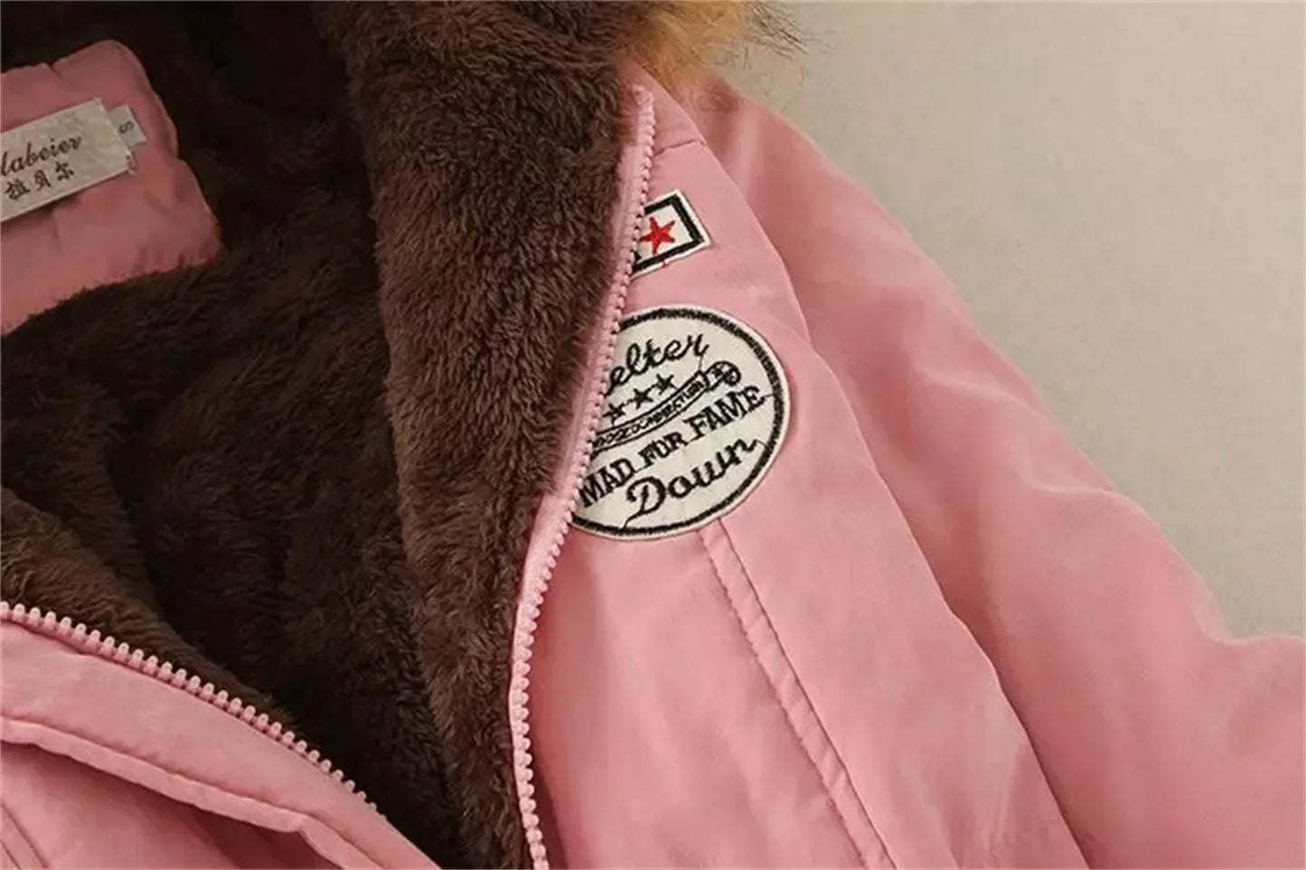 Fleece-Lined Hooded Down Jacket for Women – Warm Padded Parka, Casual Korean Streetwear Winter Coat