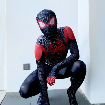 Miles Morales Spider-Man Cosplay Costume – Superhero Zentai Bodysuit for Halloween & Parties