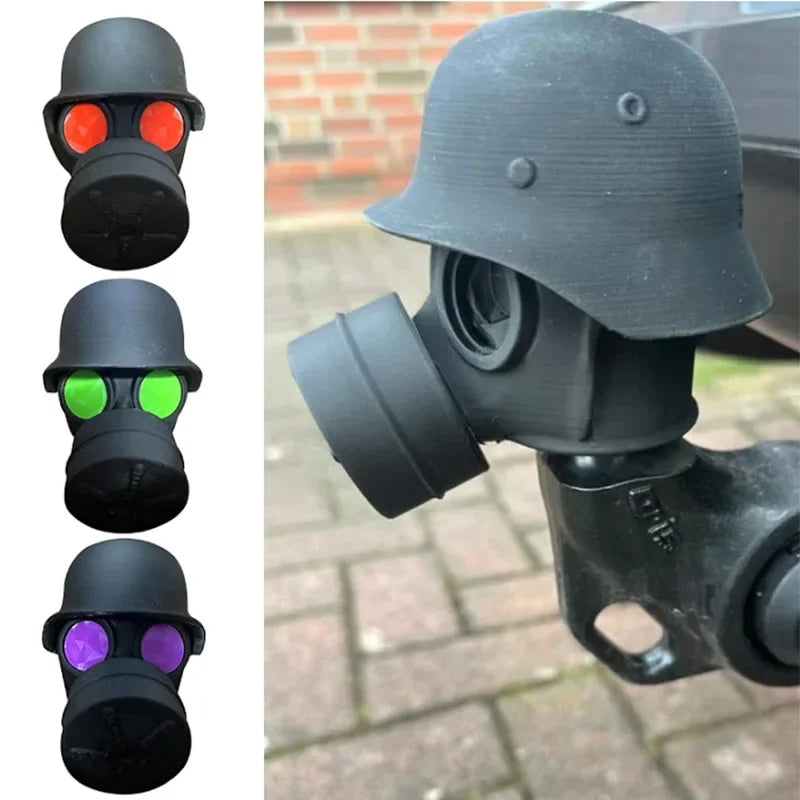 Steel Helmet Trailer Hitch Cover - Gas Mask Style Receiver Tube Protector for Rust Prevention